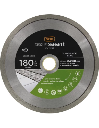 Disque carreleur milieu de gamme 180 25,4/22 23