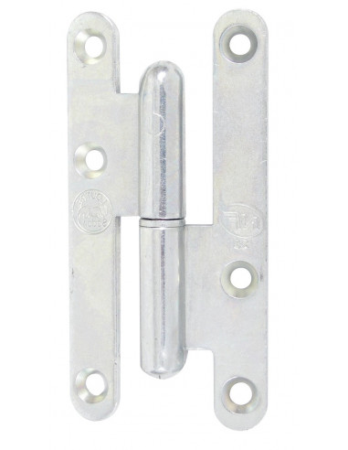Paumelle Bois 110x60 BR DT Dégondable, Bout Rond, Pour porte bois - Jardinier Massard