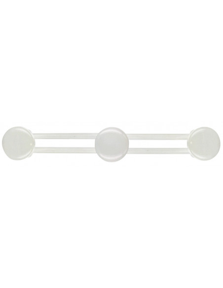 Porte-manteau métallique laqué blanc 3 têtes 46,5 x 6,5 x 6,5