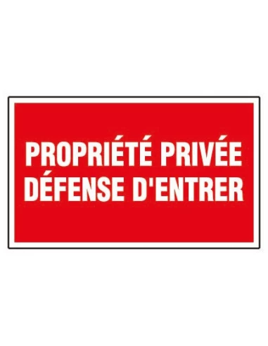 Panneau rigide 330 x 200 mm 404 propriete privee defense d'entrer