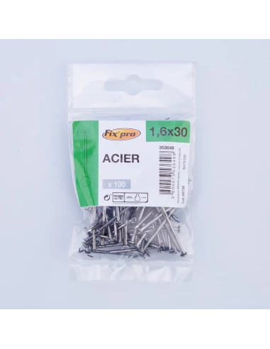 pointe acier tp 1,6x30 /100