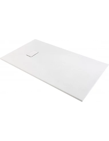 Receveur de douche blanc extra plat effet pierre 160x90 gaïa