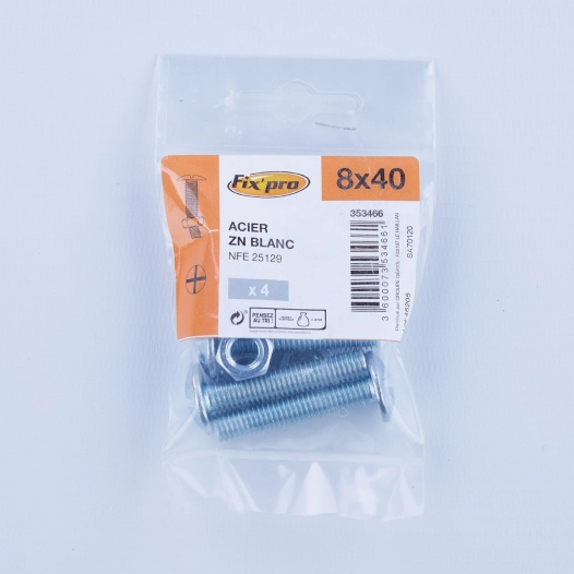 boulon poelier m 8x40 /4