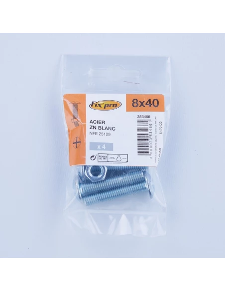 boulon poelier m 8x40 /4