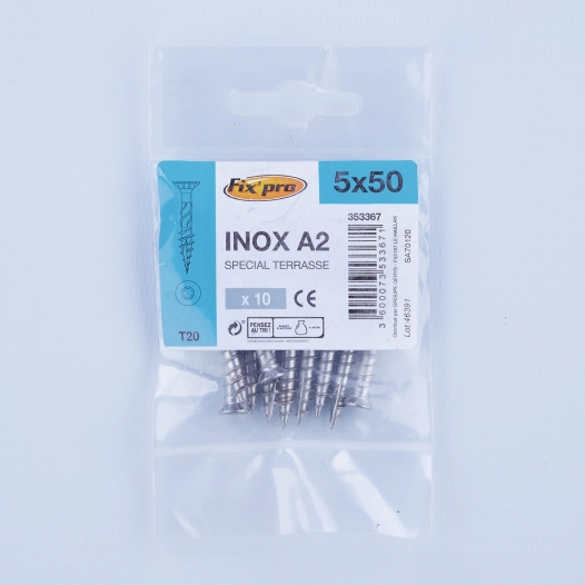 vis terrasse inox a2 5x50 /10