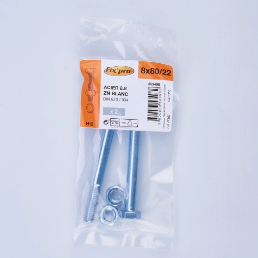boulon th 8.8 az m 8x80 /2