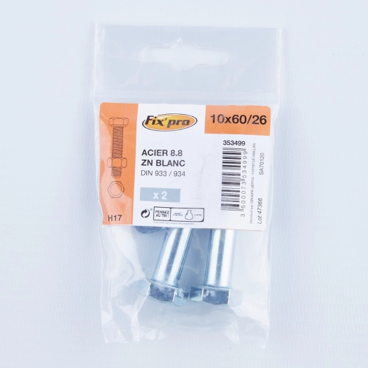 boulon th 8.8 az m 10x60 /2