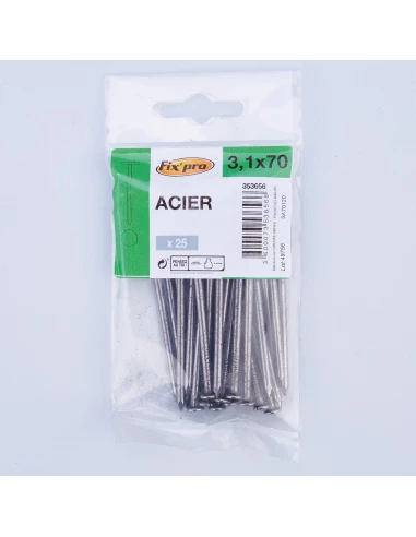 pointe acier tp 3,1x70 /25