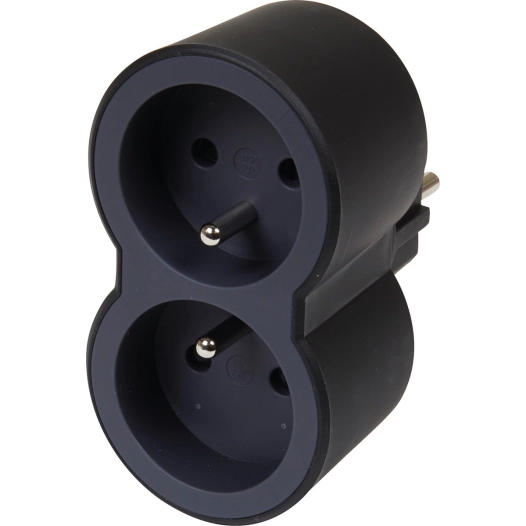 Fiche Multiprise 2p+T frontales noir et gris - LEGRAND