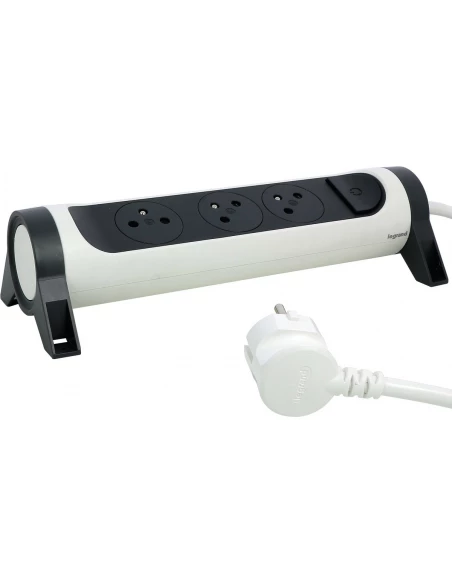 Bloc multiprises 3 prises rotatif avec cable 1,5m - LEGRAND