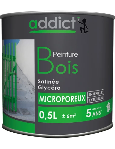 Peinture Bois 0.5 litre noir - ADDICT
