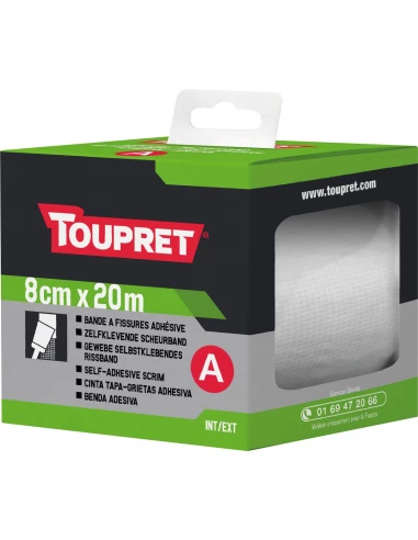 TOUPRET Les ESSENTIELS Bande à fissures armée_8cmx20m - TOUPRET