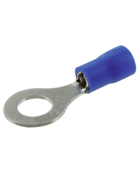 Cosse pré isolée à plage ronde bleu 6,5mm - 10 pièces