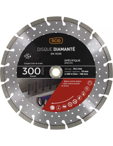 Disque ventillé béton métal 300 25,4/20