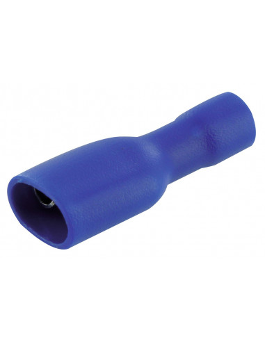Clip femelle entiérement isolé bleu 6,35mm - 10 pièces