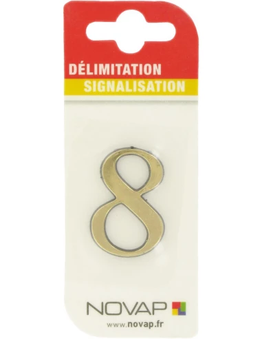 Adhésif plastique en relief coloris or '8'