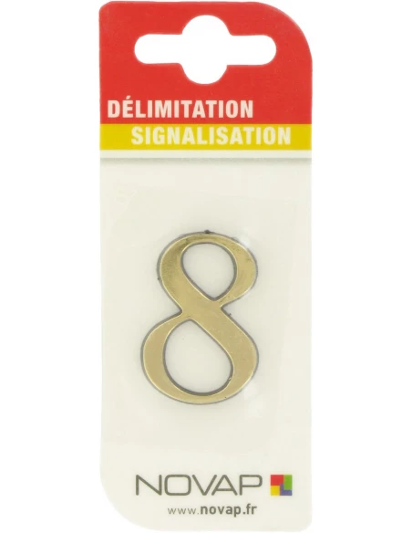 Adhésif plastique en relief coloris or '8'