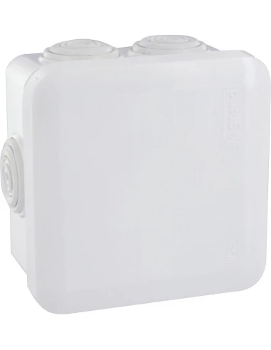 Boîte de dérivation plexo carrée 80 x 80 mm 7 entrées blanc