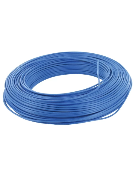 Fil électrique H07 v-u 2,5 mm² couronne 100 m bleu