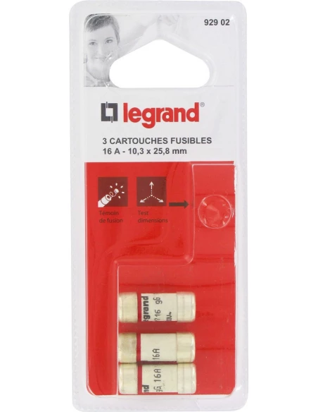 Cartouche domestique à voyant avec témoin de fusion 16 25,8 x 10,3 3