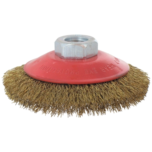 Brosse cuvette fils acier laitonné ondulés 90 12500