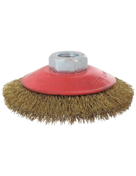 Brosse cuvette fils acier laitonné ondulés 90 12500