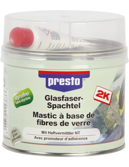 Mastic polyester avec fibre de verre 1 kg - PRESTO