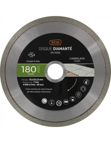 Disque carreleur haut de gamme 180 25,4/22,23