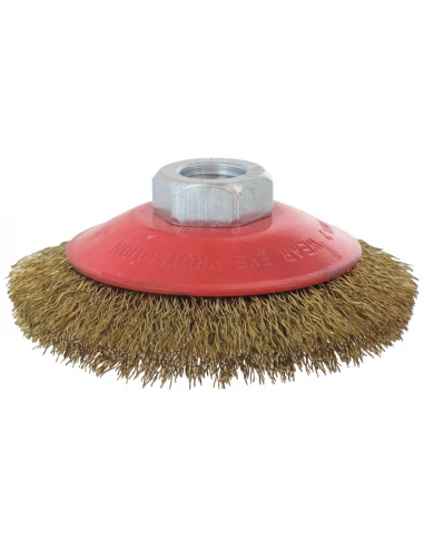 Brosse cuvette fils acier laitonné ondulés 90 12500