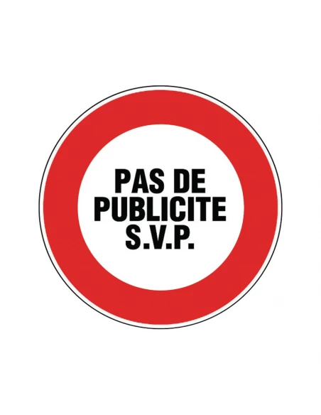 Disque signalétique adhésif ø 8 cm pas de publicité svp
