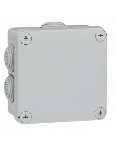 Boîte de dérivation plexo carrée 105 x 105 mm  7 entrées gris - 3245060945190 - Legrand - 547085