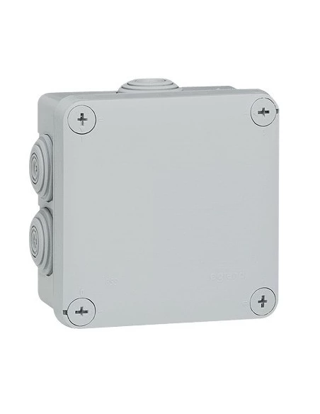 Boîte de dérivation plexo carrée 105 x 105 mm 7 entrées gris