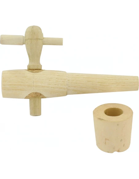 Robinet vinaigrier bois avec bouchon liège 3,5 10 x 98