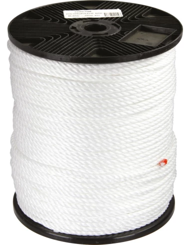 Cordage polypropylène couleur 4 torons 14mm x 48m blanc
