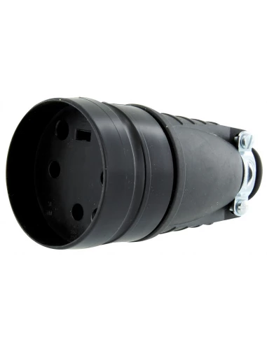 Fiche Caoutchouc Noir 3p+t 20 A Legrand - Femelle - Sortie Droite - Noir