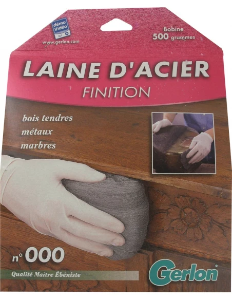 Laine d'acier en boîte-n°000