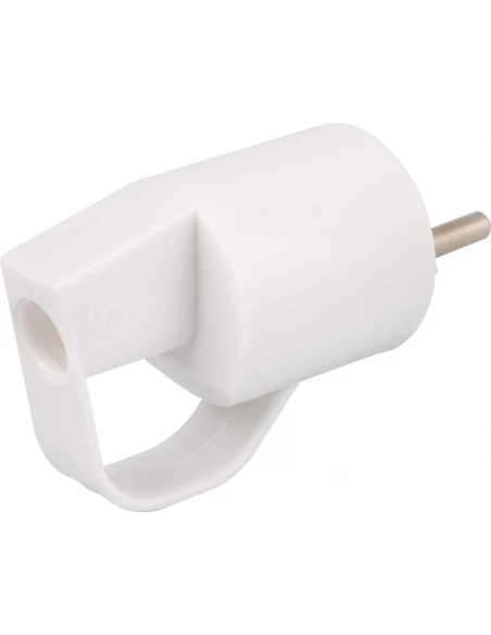 Fiche mâle anneau -16A 2 pôles+ terre - blanc