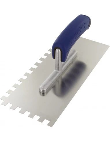 Platoir lame acier inoxydable dentée sur deux cotés denture de 10 x 10