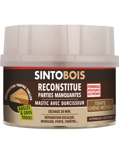 Sintobois mastic à bois avec durcisseur boîte 500 ml / 550 g chêne moyen