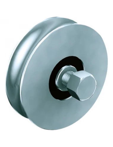 Ferrure pour portail roulant sur rail au sol 100/25r21 galet acier capacité 400 kg 2