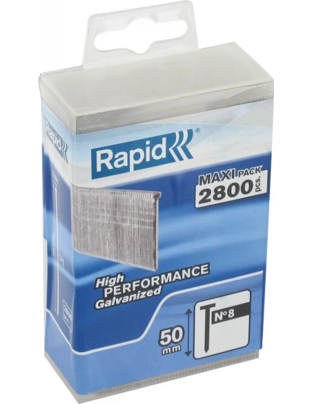 Pointes avec tête n°8, 50mm, galva 2800 pièces - RAPID