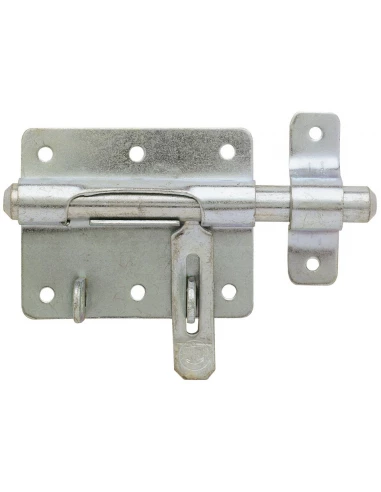 Verrou de box à gland à porte-cadenas acier zingué 14