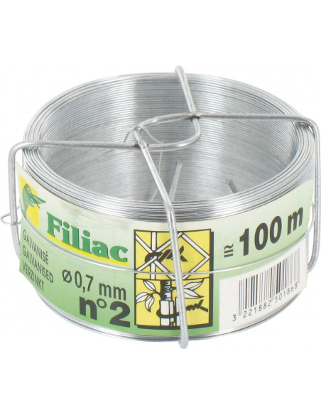 Fil galvanisé 0,7mm - 100 mêtres - n°2 - FILIAC