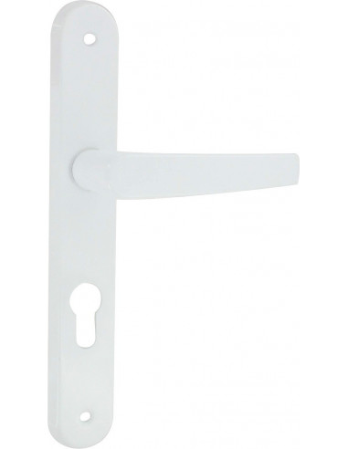 Poignée de porte aluminium époxy blanc AVORIAZ clé i - cylindre - DT2000