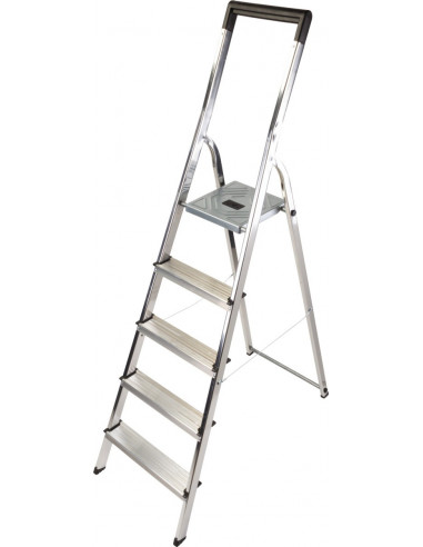 Escabeau Alu 5 Marches Basic Léger, stable et compact - Hailo
