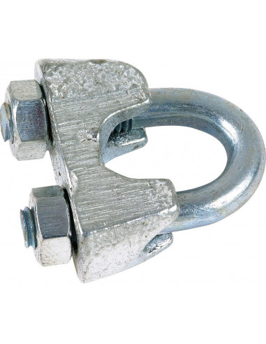 Serre-câble étrier zingué 6mm Fixation robuste pour câbles 6mm - Chapuis