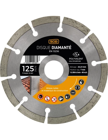 Disque Diamant X-LOCK BETON - D 125 mm / Alésage 22,23 mm SIDAMO