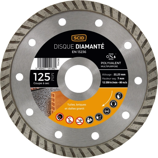 Disque polyvalent crènelé 125 22,23