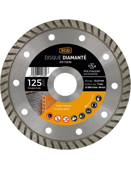 Disque polyvalent crènelé 125 22,23