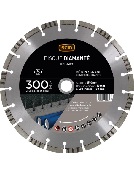 Disque béton granit ventillé 300 25,4